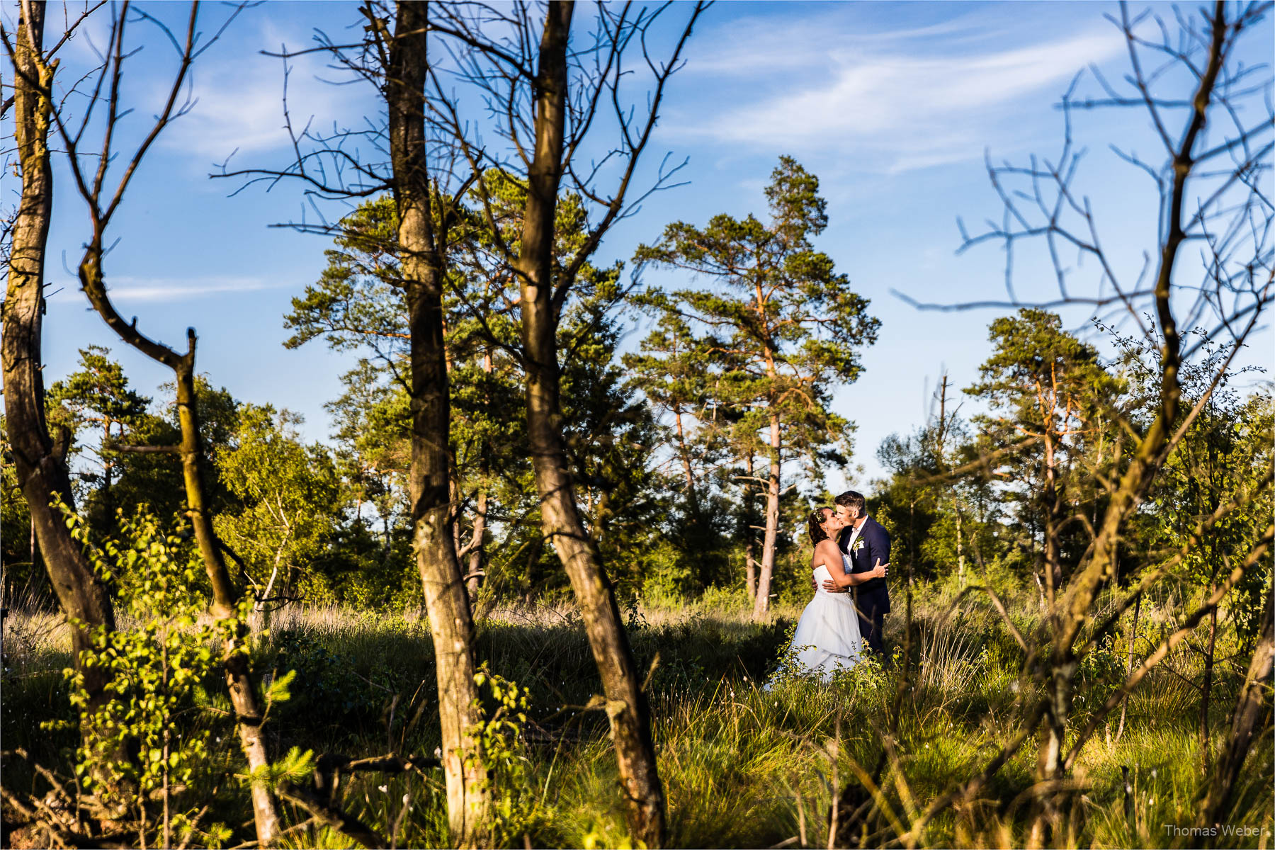 Hochzeitsportraits bei Sonnenuntergang, Fotograf Oldenburg