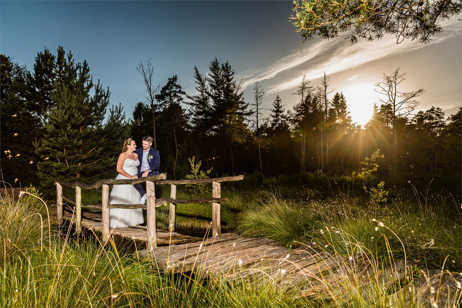 Hochzeitsportraits bei Sonnenuntergang, Fotograf Oldenburg