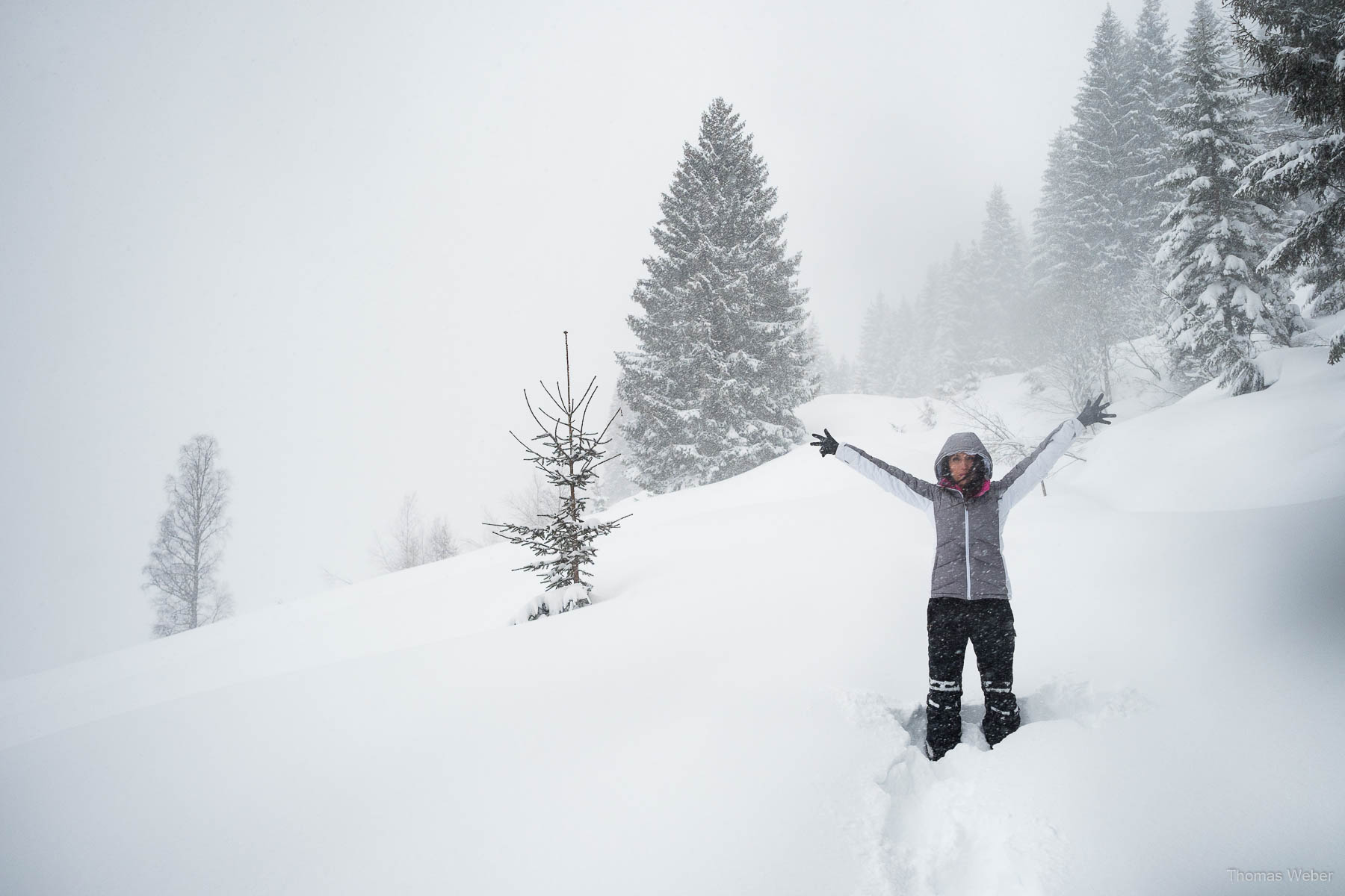 Schneefotos in den Bergen von Österreich