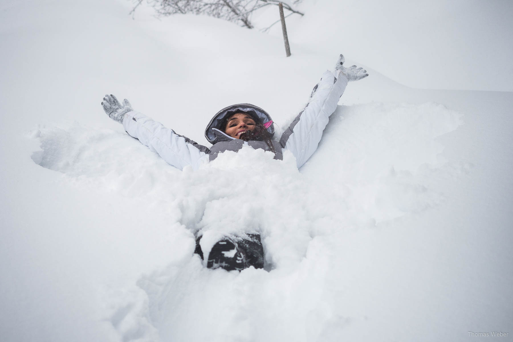 Schneefotos in den Bergen von Österreich