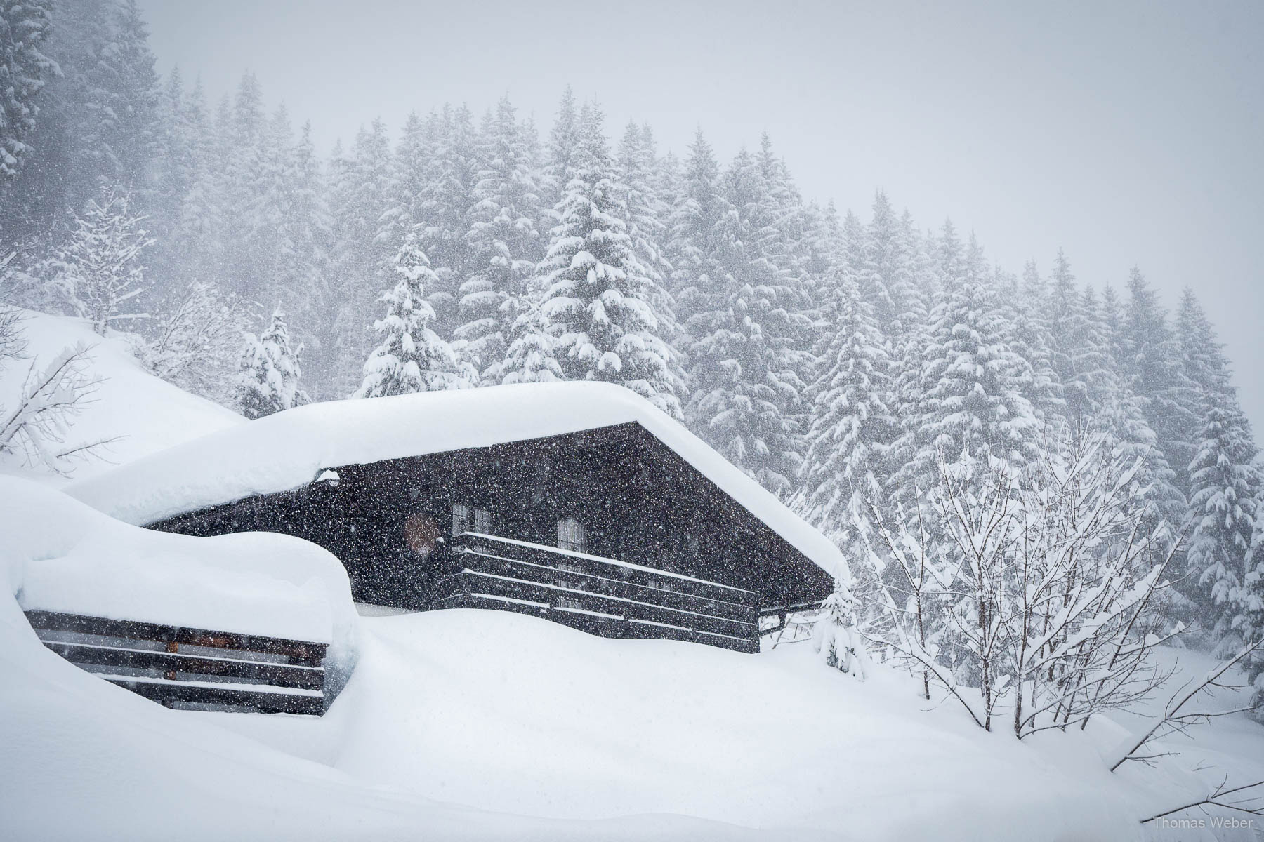 Schneefotos in den Bergen von Österreich