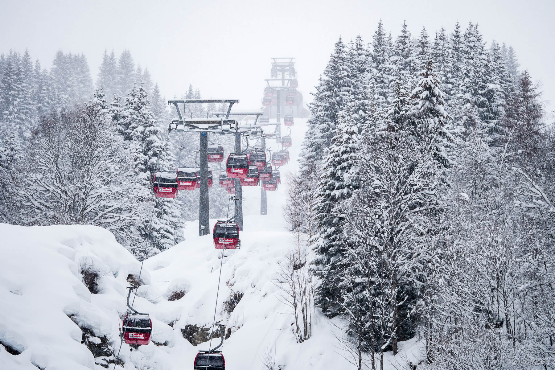 Schneefotos in den Bergen von Österreich