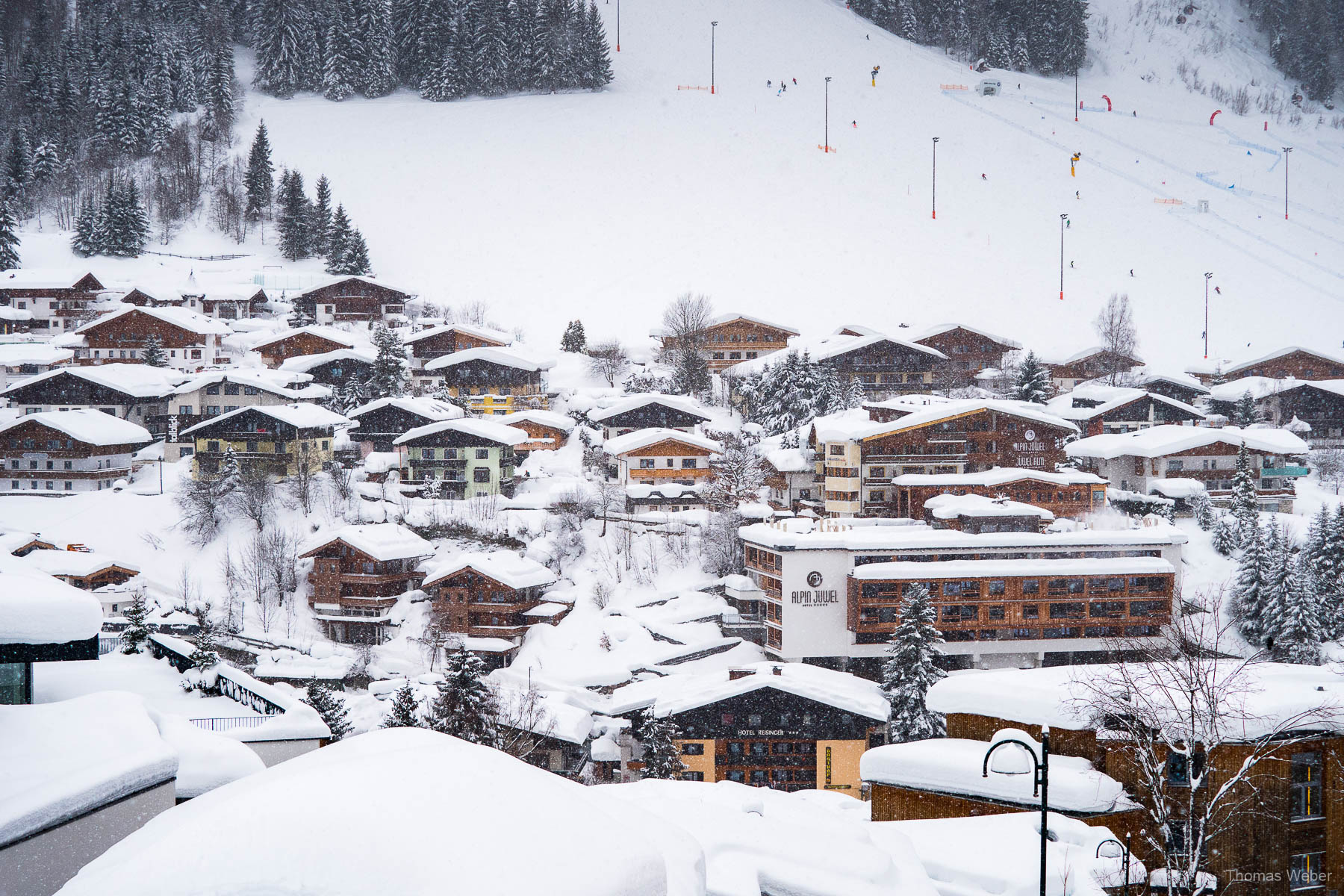 Schneefotos in den Bergen von Österreich