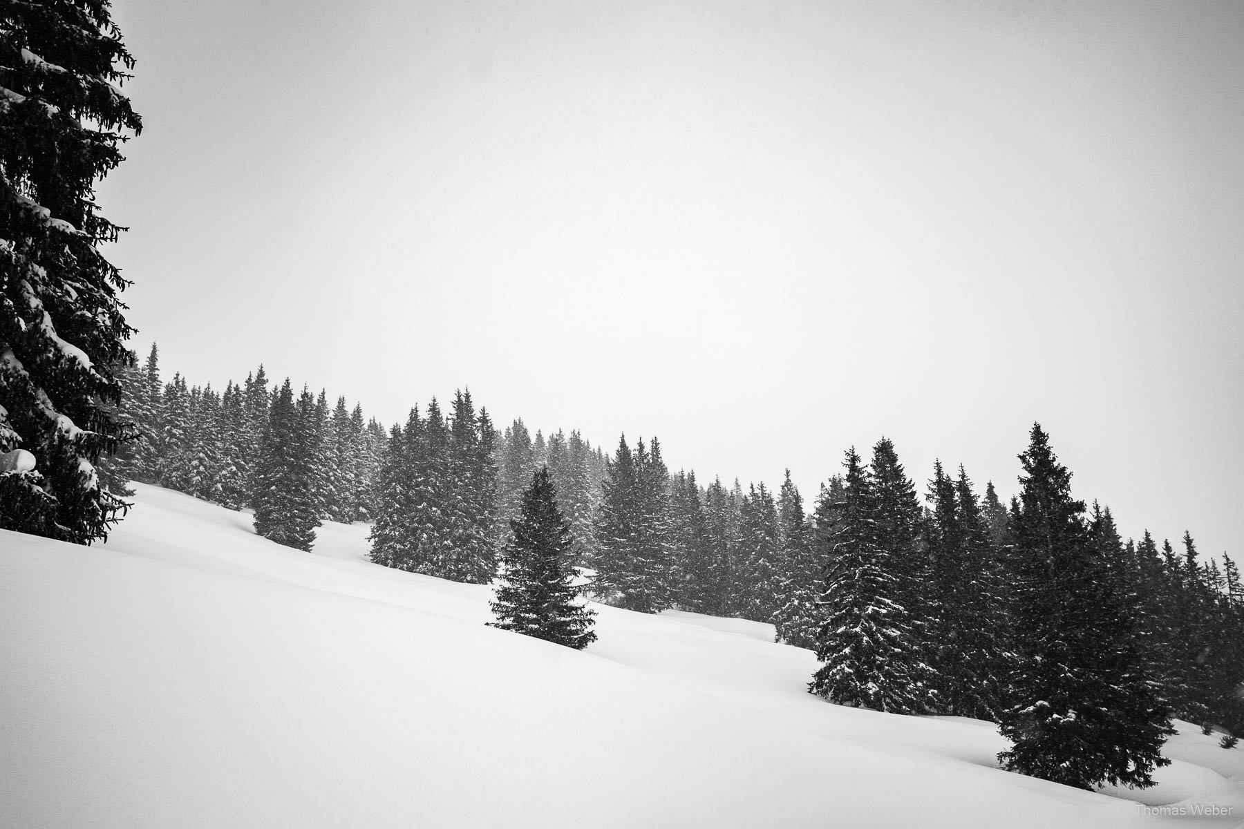 Schneefotos in den Bergen von Österreich