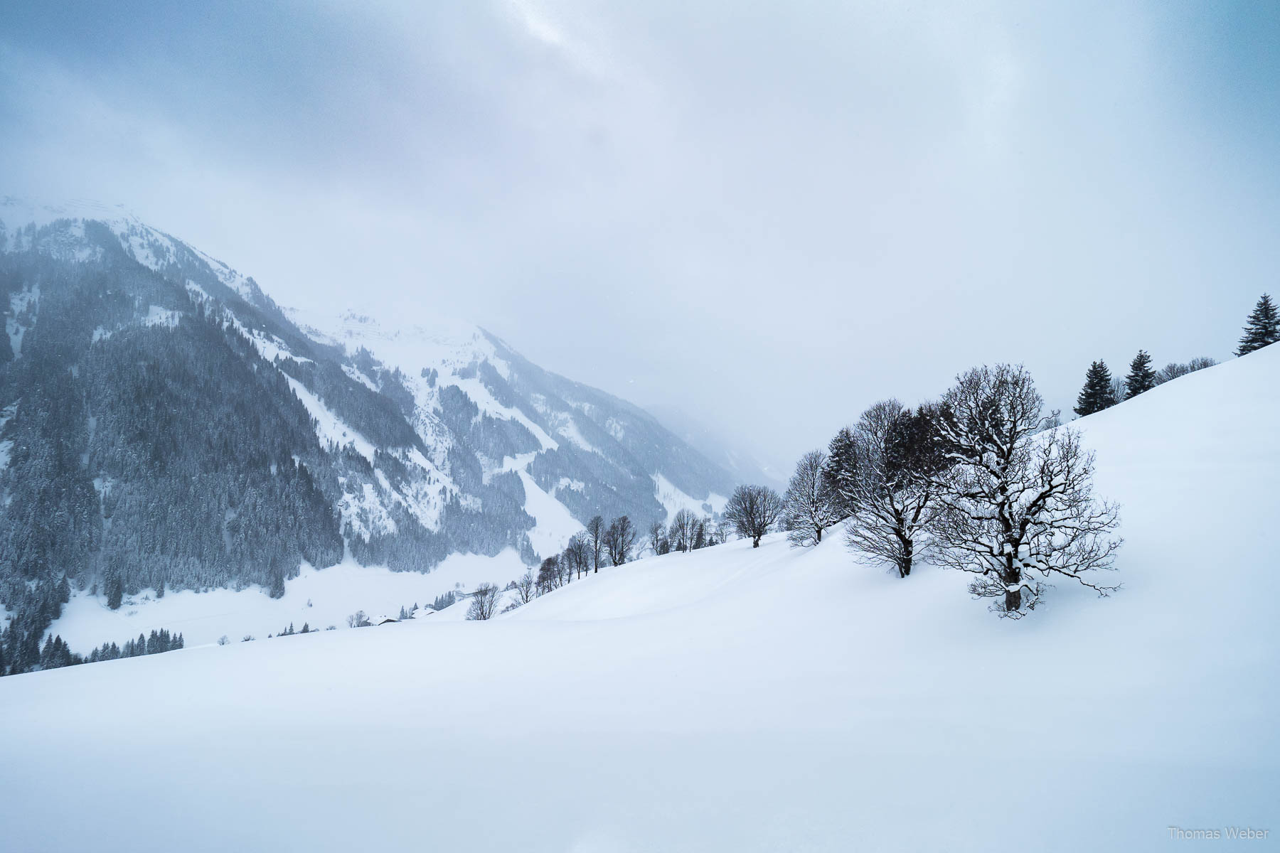 Schneefotos in den Bergen von Österreich