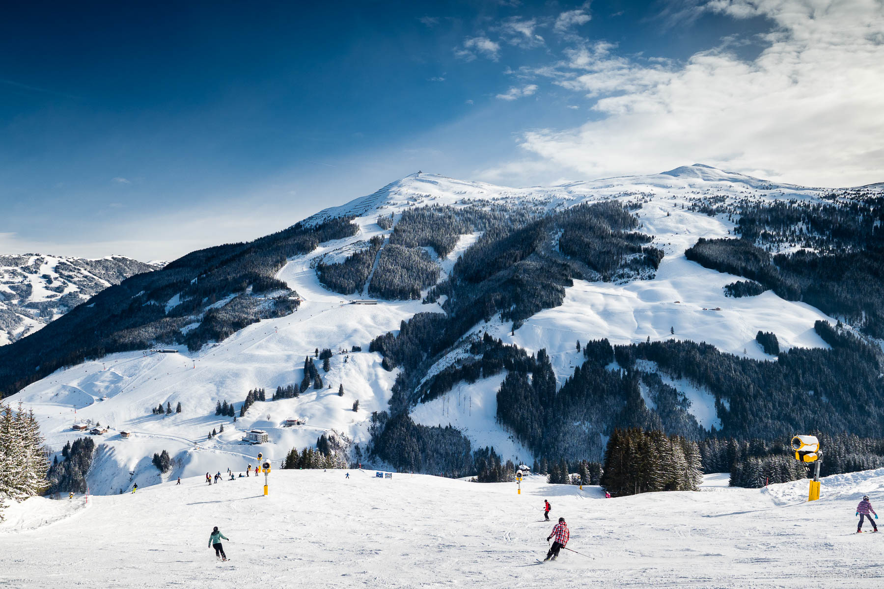 Schneefotos in den Bergen von Österreich