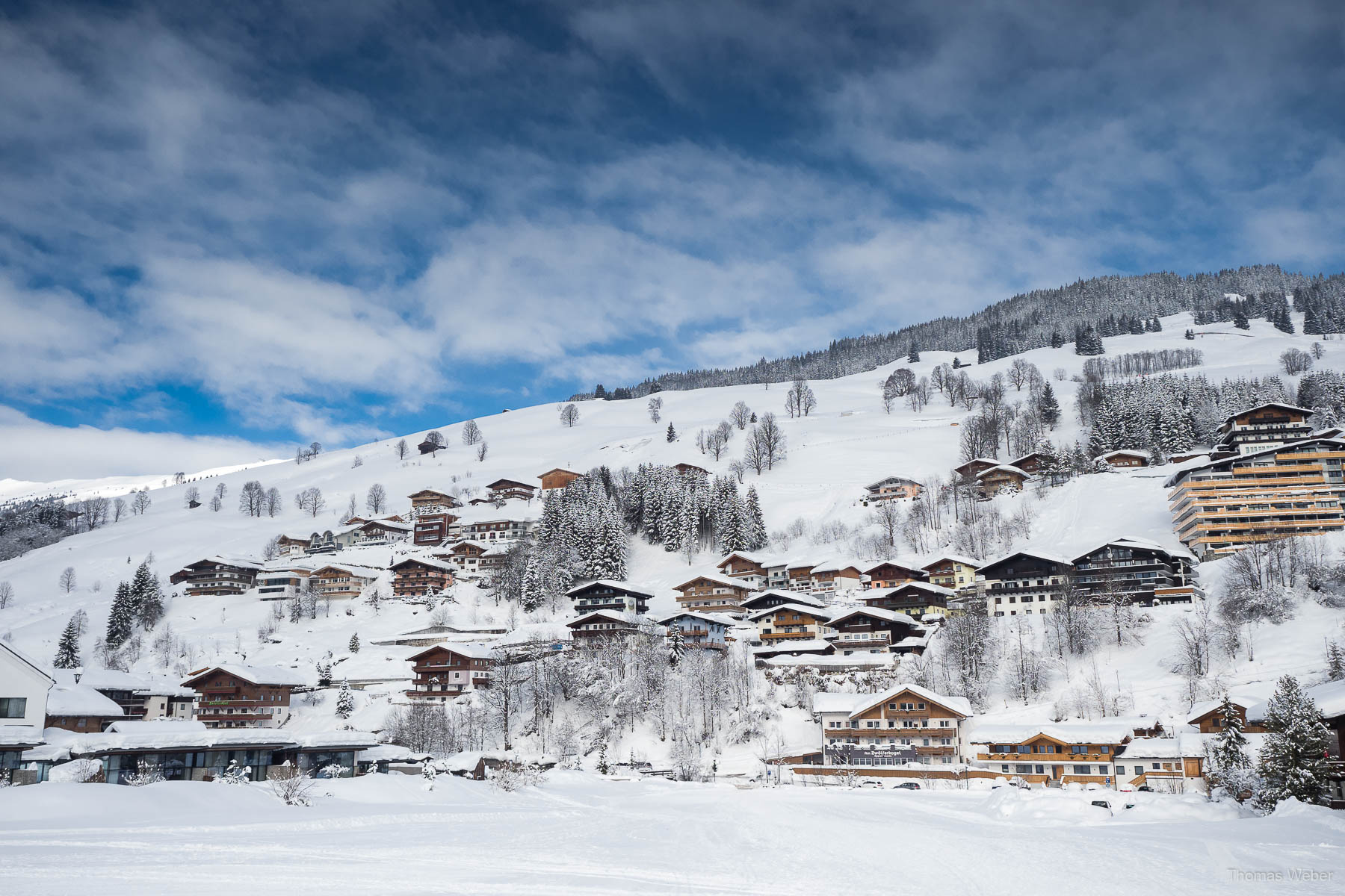 Schneefotos in den Bergen von Österreich