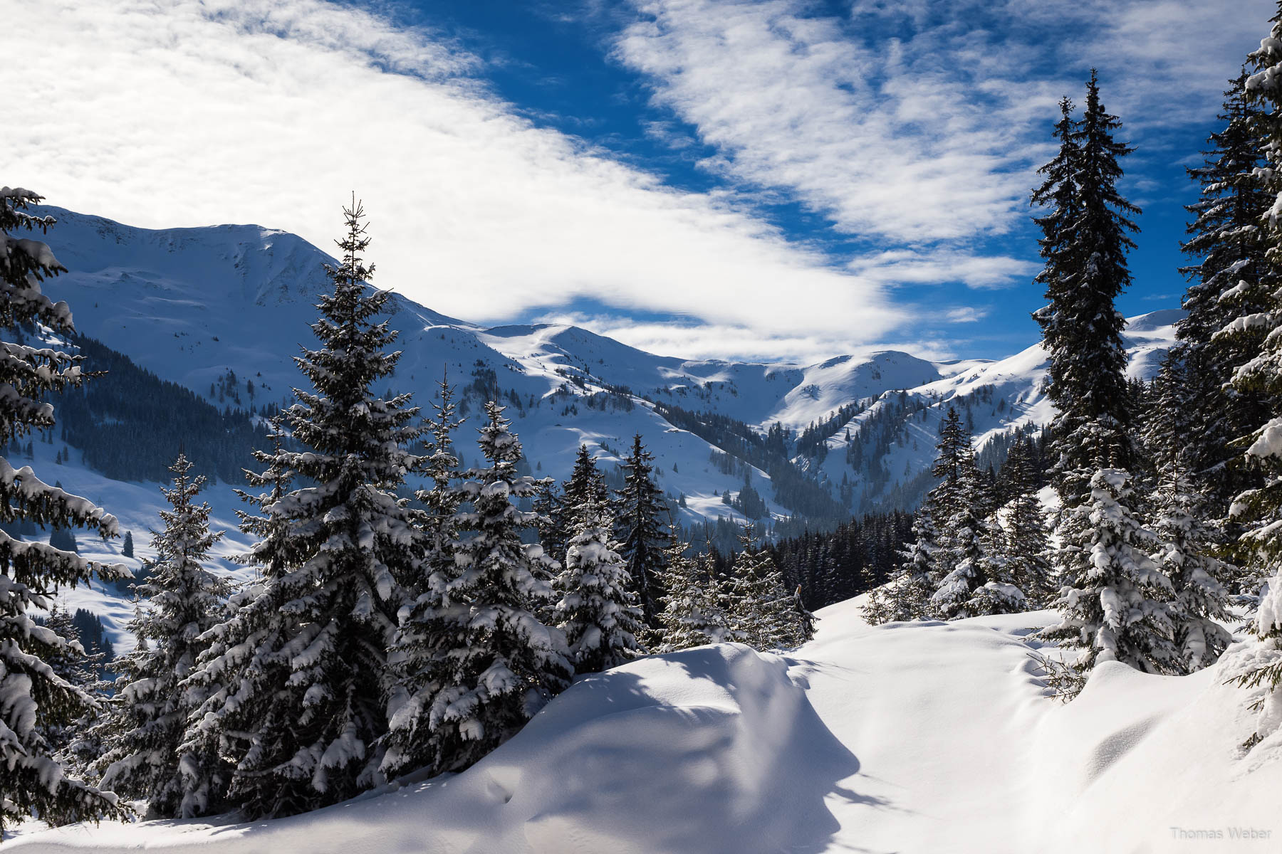 Schneefotos in den Bergen von Österreich