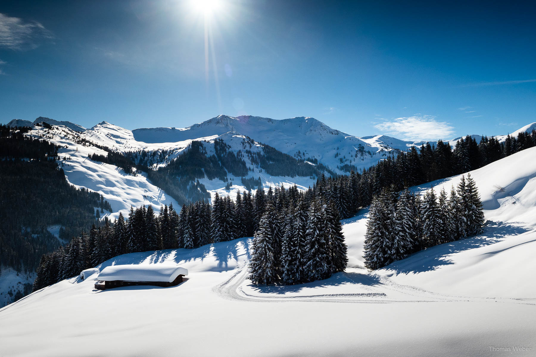 Schneefotos in den Bergen von Österreich