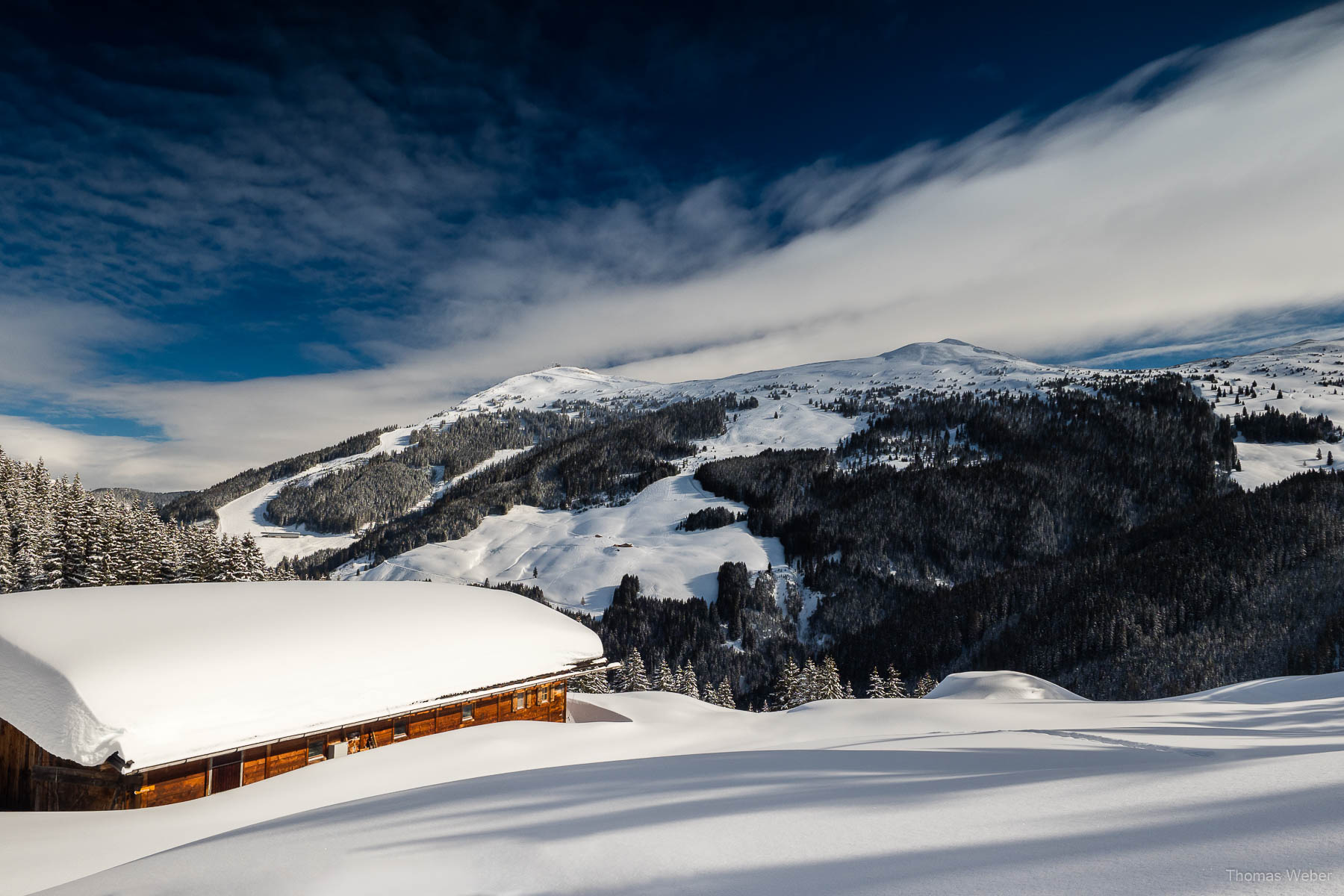 Schneefotos in den Bergen von Österreich