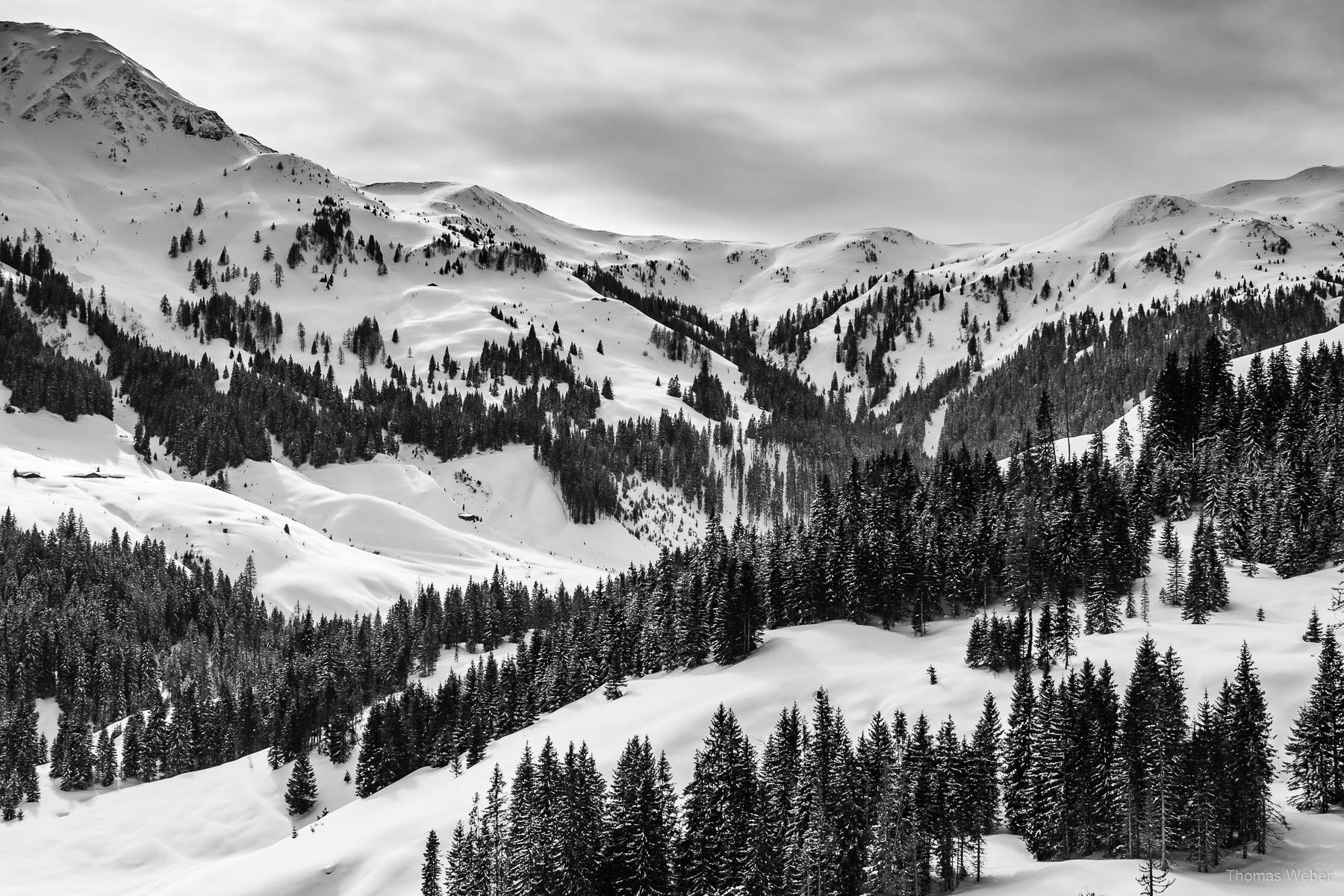 Schneefotos in den Bergen von Österreich