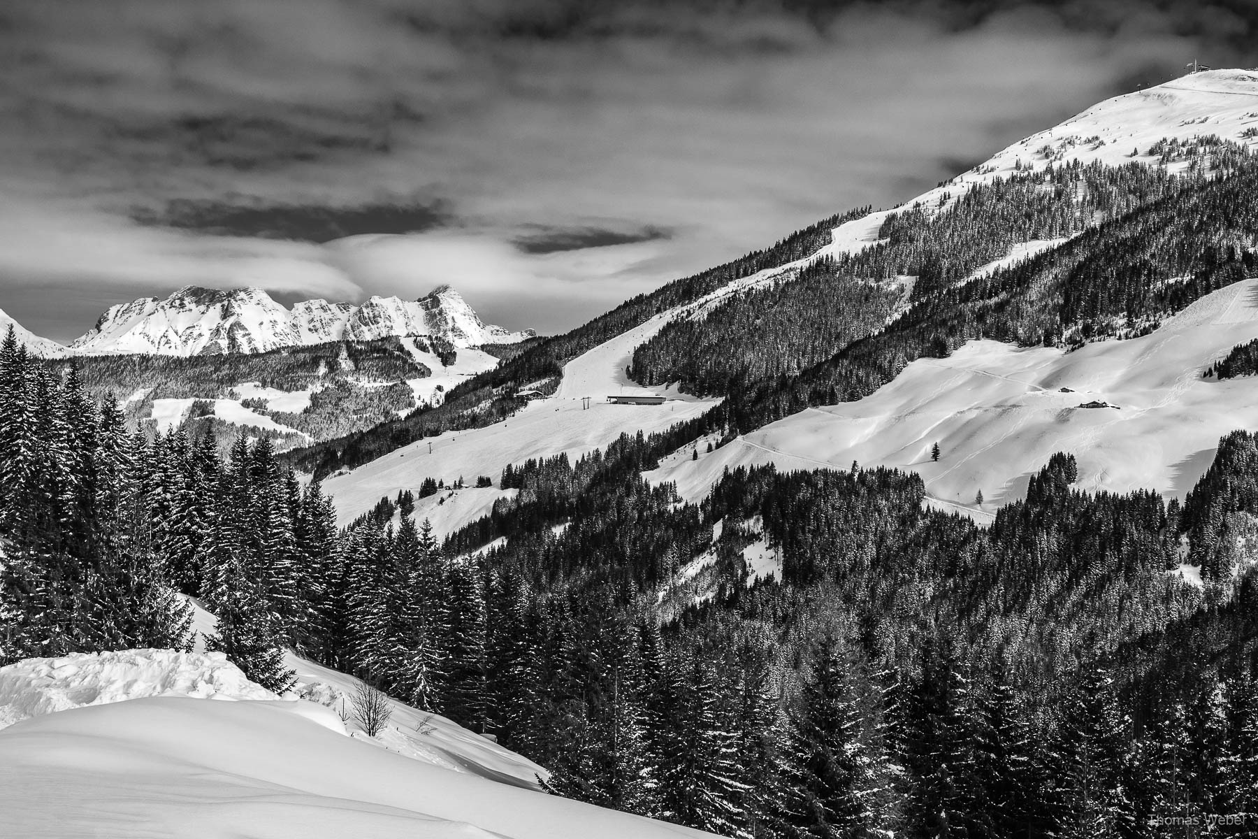 Schneefotos in den Bergen von Österreich