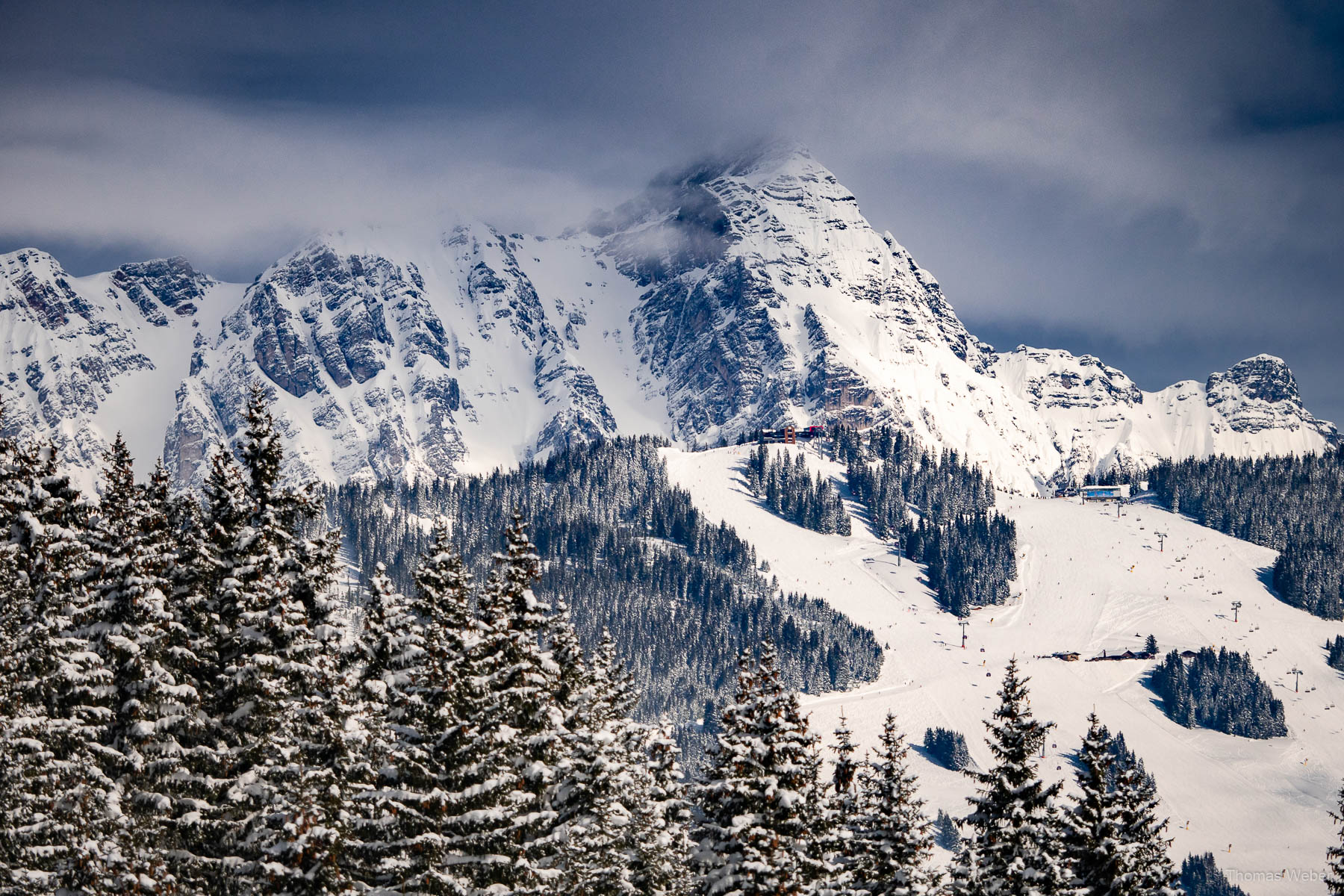Schneefotos in den Bergen von Österreich