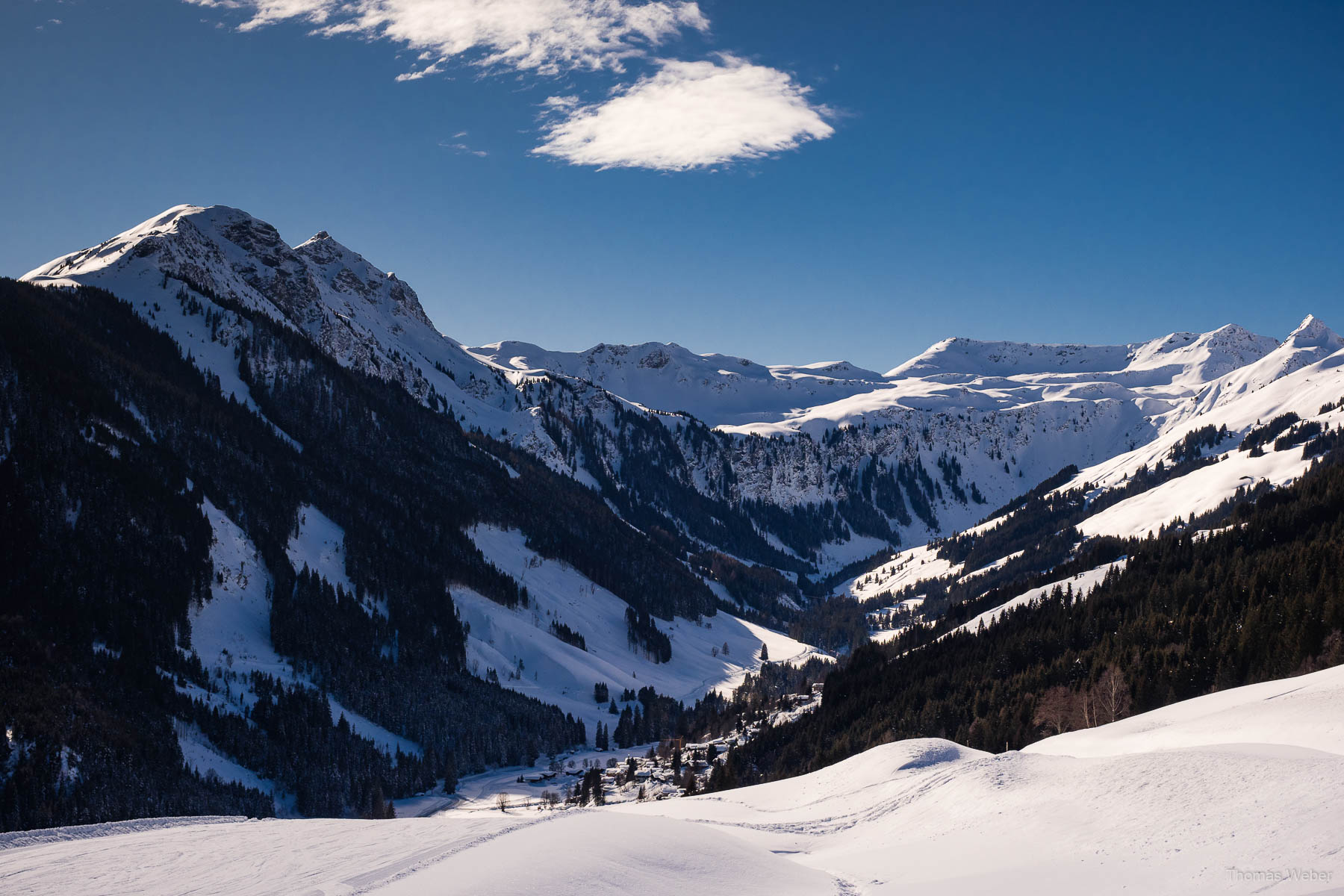 Schneefotos in den Bergen von Österreich