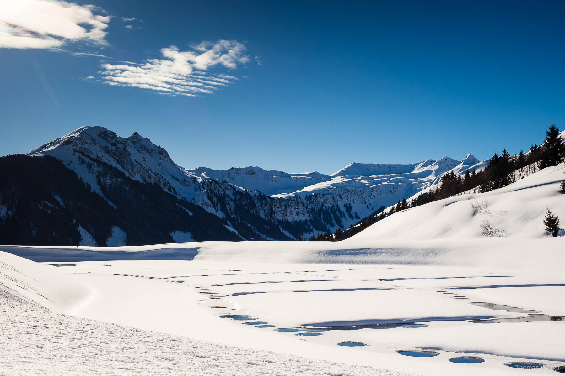 Schneefotos in den Bergen von Österreich