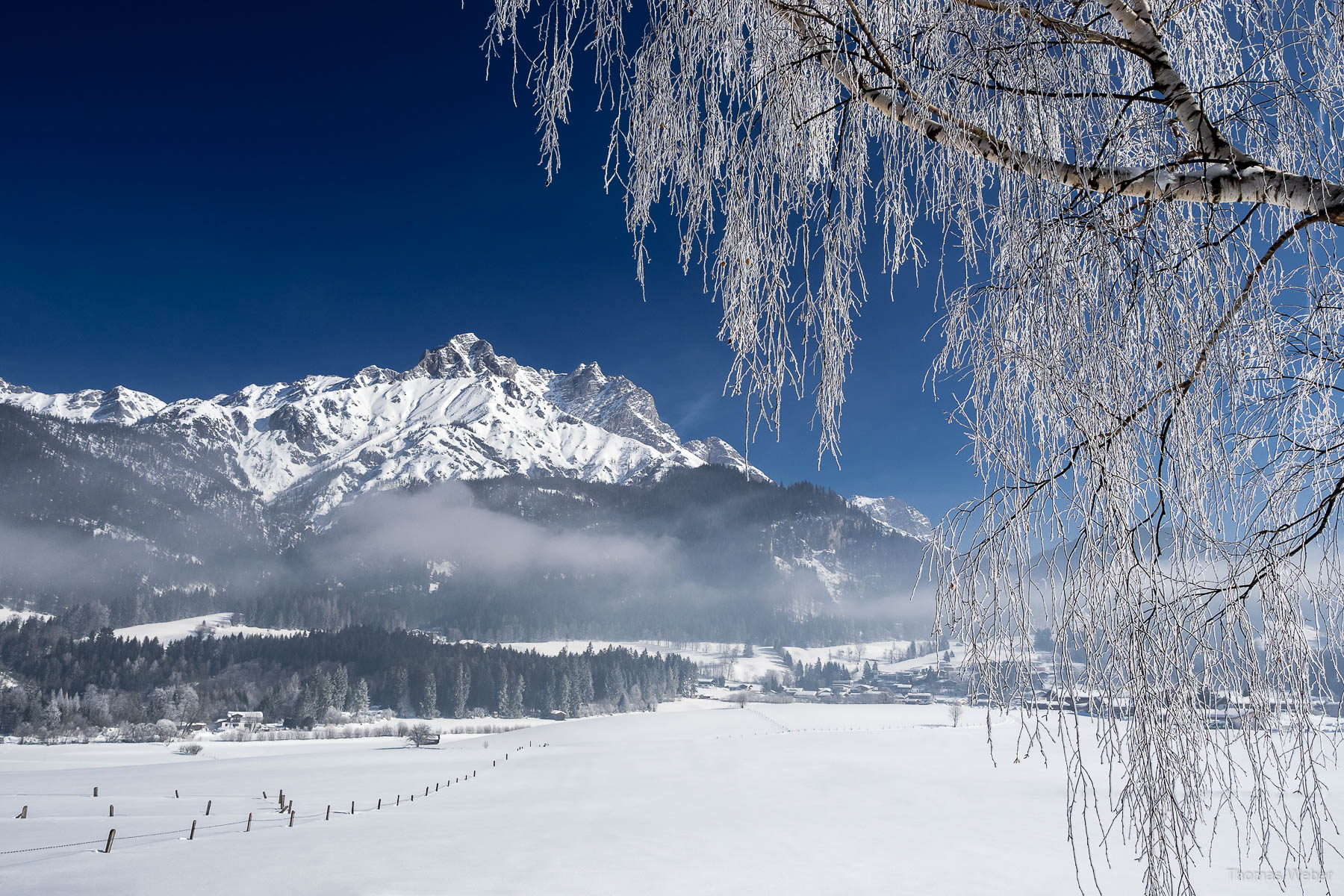 Schneefotos in den Bergen von Österreich