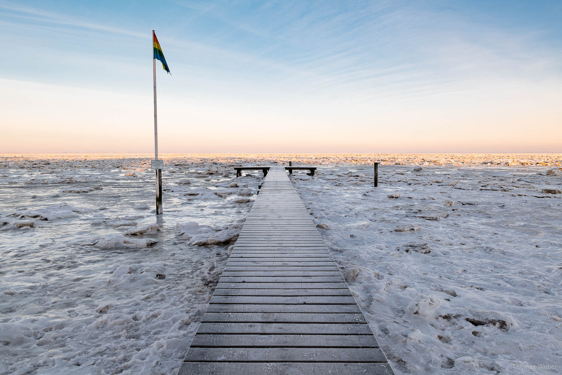 Steg von Dangast im Winter in Eis, Fotograf Thomas Weber aus Oldenburg