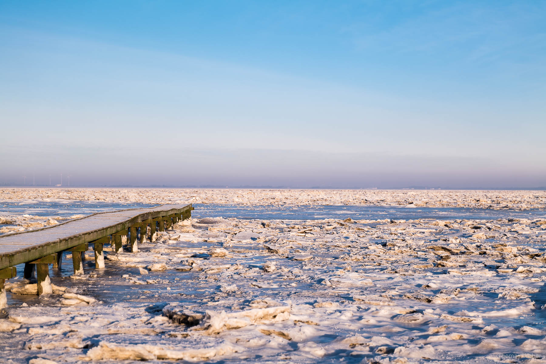 Steg von Dangast im Winter in Eis, Fotograf Thomas Weber aus Oldenburg