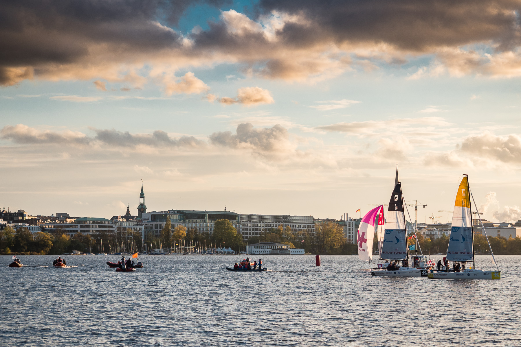 Alster in Hamburg bei Sonnenuntergang, Fotograf Thomas Weber aus Oldenburg