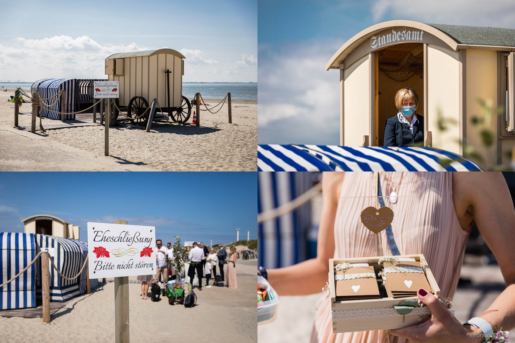 Hochzeitsreportage auf Norderney, Trauung im Badekarren Norderney, Fotograf Oldenburg