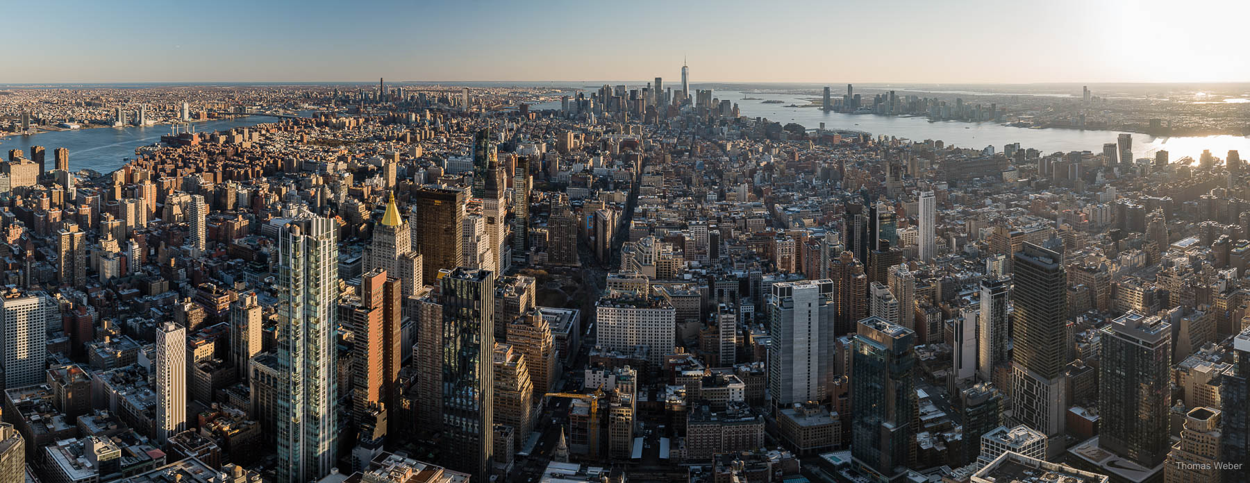 Blick vom Empire State Building über Manhattan bei Sonnenuntergang, New York City, USA, Fotograf Thomas Weber aus Oldenburg