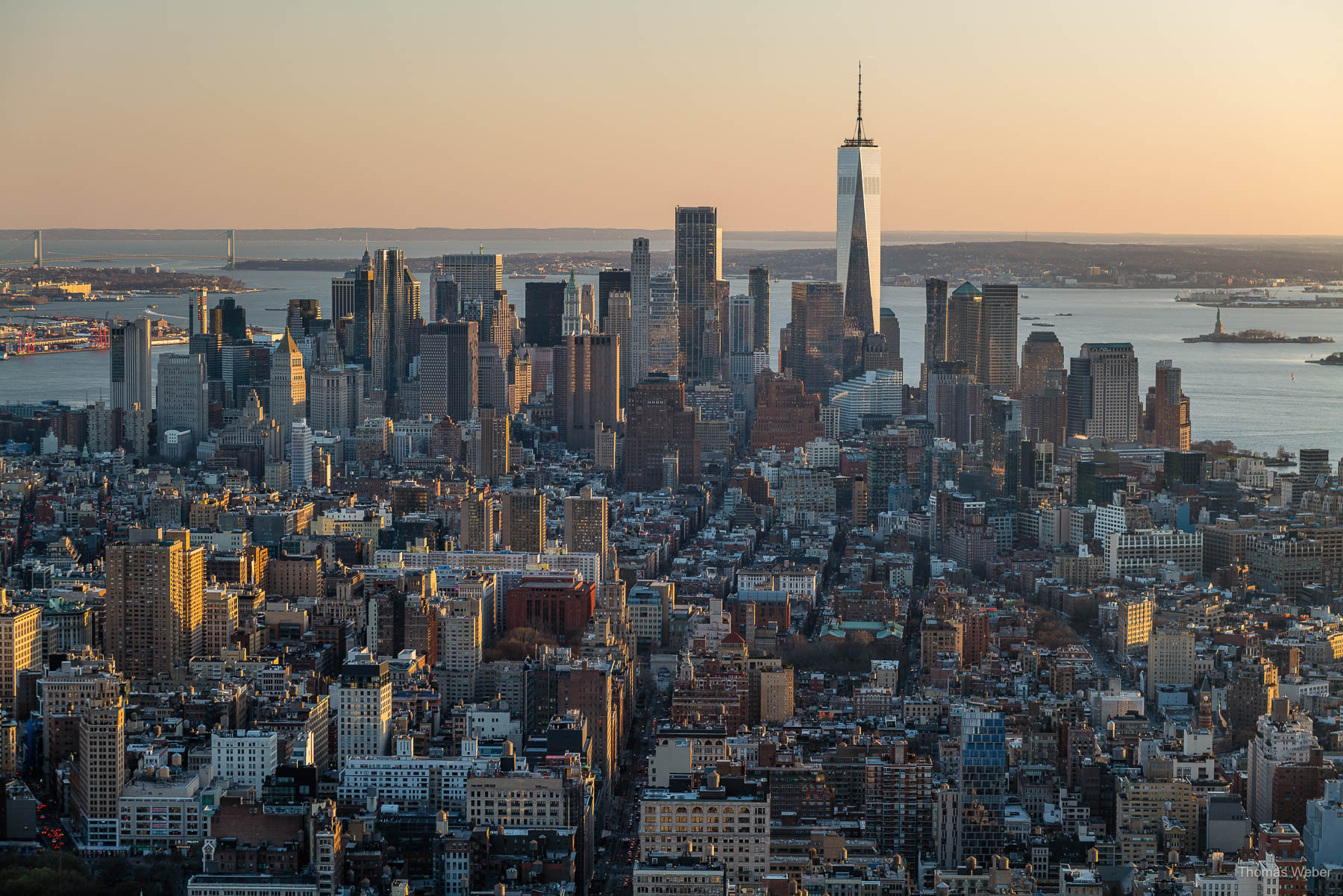 Blick vom Empire State Building über Manhattan bei Sonnenuntergang, New York City, USA, Fotograf Thomas Weber aus Oldenburg